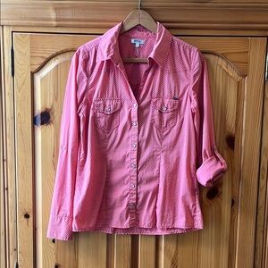 Buffalo David Bitton Trixie Pearl Snap Roll Tab Sleeve Shirt Medium